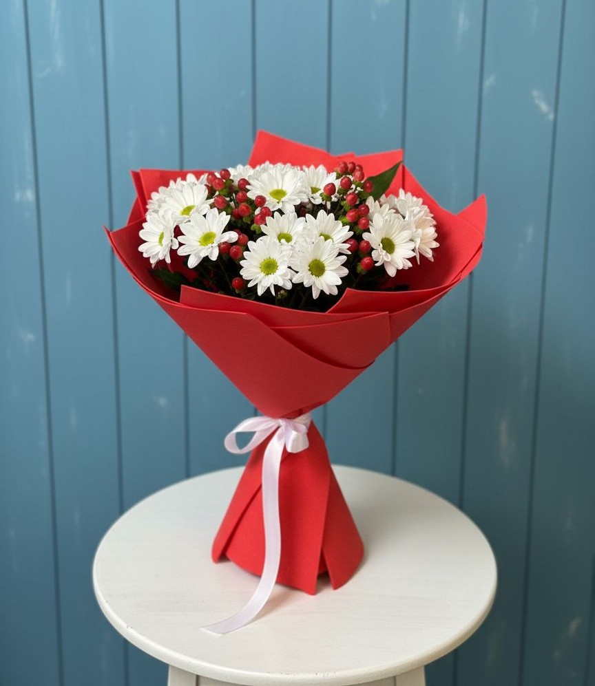 Букет цветов из: Хризантемы в Рождественской Хаве