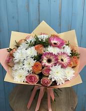 Букет цветов из:  Розы, Герберы и Хризантемы в Рождественской Хаве