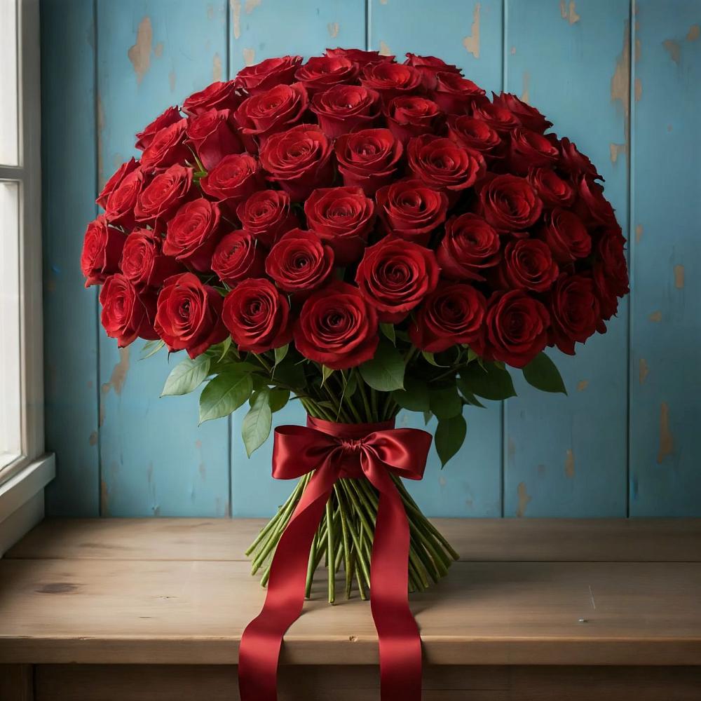 Букет Красные розы Блэк Меджик в Рождественской Хаве