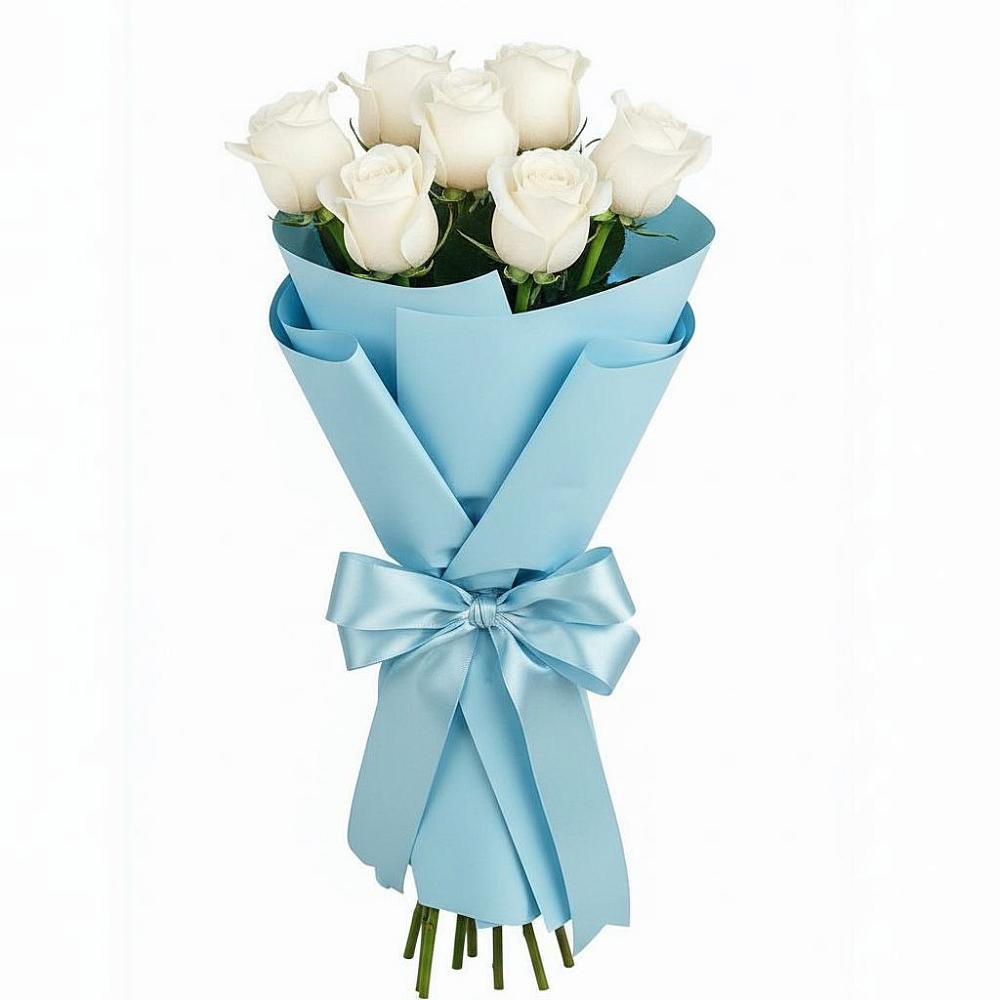 Букет 7 белых роз Проуд в Рождественской Хаве