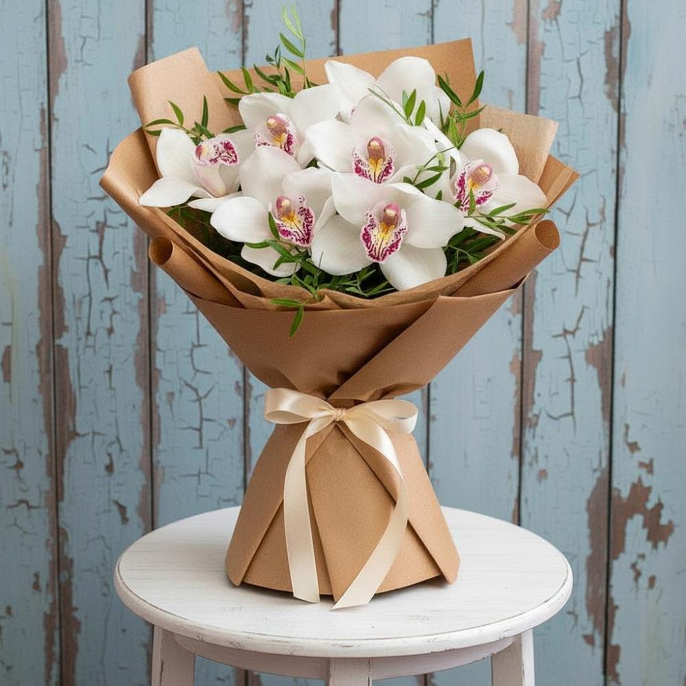 Букет цветов из: Орхидеи и Розы в Рождественской Хаве