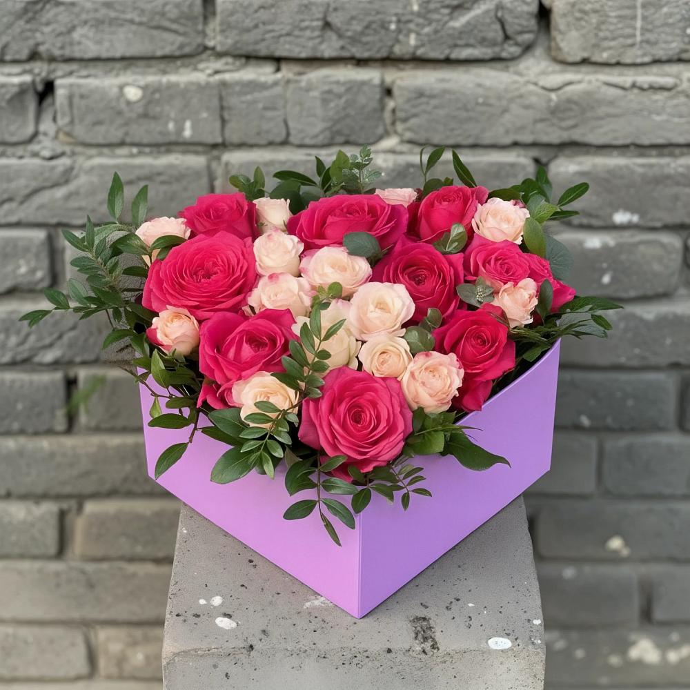 Цветочная композиция из Розы в коробке в Рождественской Хаве