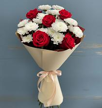 Букет цветов из:  Розы и Хризантемы в Рождественской Хаве