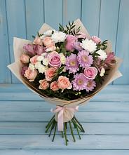 Букет цветов из:  Хризантемы, Розы и Альстромерии #REPLACE_PRED# Рождественской Хаве