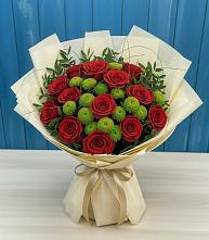 Букет цветов из:  Розы и Хризантемы в Рождественской Хаве