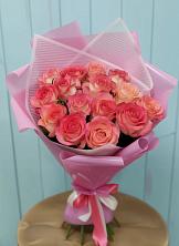 Букет 15 Розовых роз Равель в Рождественской Хаве