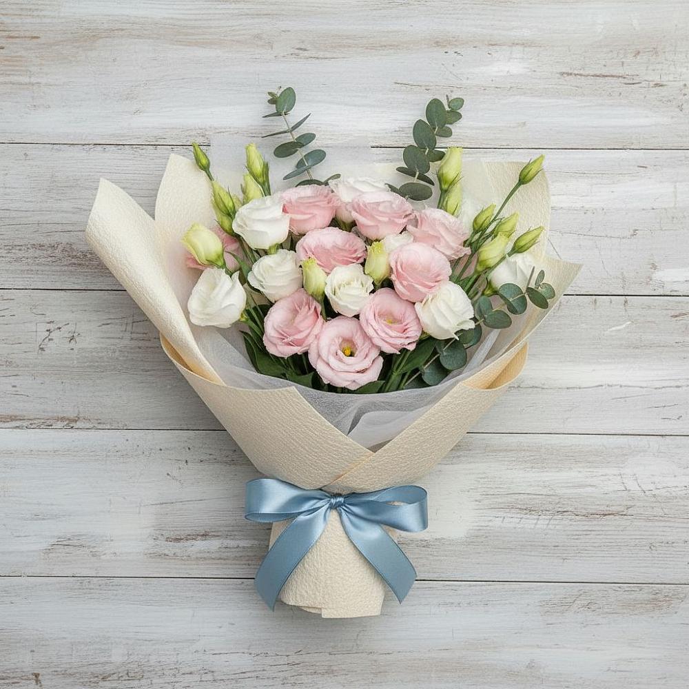 Букет цветов из: Лизиантусы в Рождественской Хаве